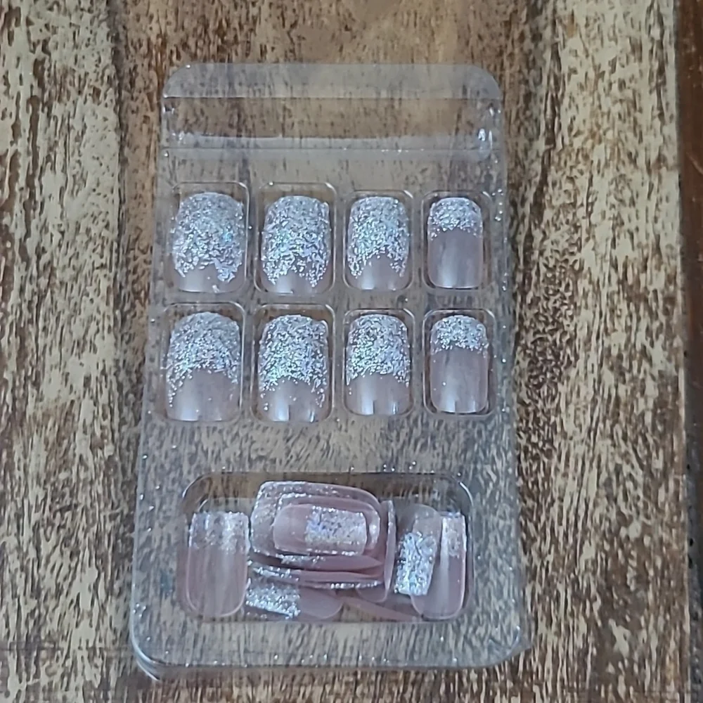 2/$16 Glitter French Manicure Press On Nails